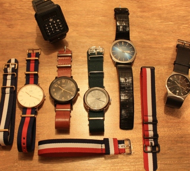 Watch collection with NATO straps from #cheapestnatostraps.com #natostrap #natoband