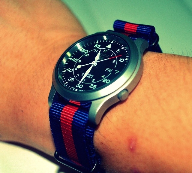 Seiko 5 on a NATO strap from #cheapestnatostraps.com #seiko #seiko5 #natostrap #natoband #klocksnack #watchuseek