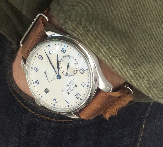 Parnis watch on a leather NATO strap from #cheapestnatostraps.com #parnis #leathernatostrap #natostrap #natoband #klocksnack #watchuseek #watchband #watchstrap